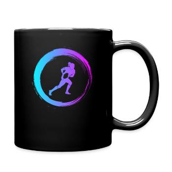 Sporty Hobby Leidenschaft Rugby - Tasse einfarbig - Schwarz - Rechts