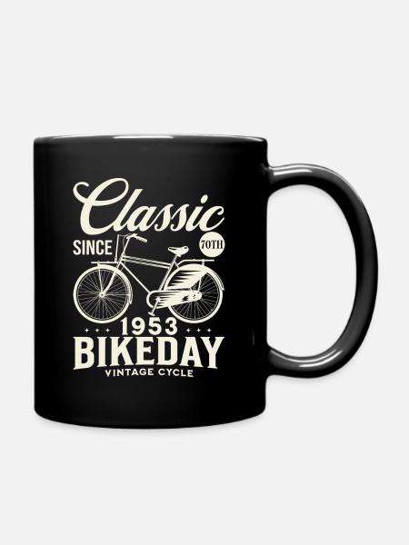 Fan De Vélo 1953 70 Ans Anniversaire Cycliste - Mug uni - noir