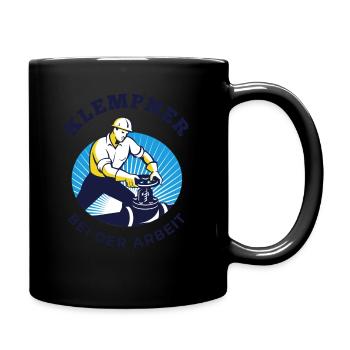 Klempner Design - Tasse einfarbig - Schwarz - Rechts