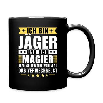 Ich bin Jäger und kein Magier - Tasse einfarbig - Schwarz - Rechts