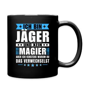 Ich bin Jäger und kein Magier - Tasse einfarbig - Schwarz - Rechts
