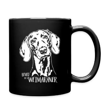 Aimé par un chien de braque de Weimar disant chien Wilsigns - Mug uni - noir - Droite