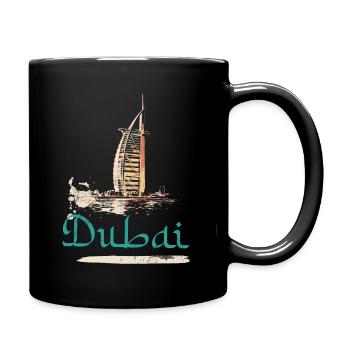 Illustration hotel Burj Al-Arab, icone de Dubai - Mug uni - noir - Droite