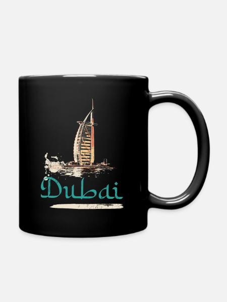 Illustration Burj Al-Arab Hotel, Ikone von Dubai - Tasse einfarbig - Schwarz