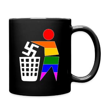 halte deine umwelt sauber - gegen rechts - Tasse einfarbig - Schwarz - Rechts