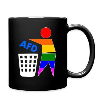 Fck afd - halte deine umwelt sauber - Tasse einfarbig - Schwarz - Rechts