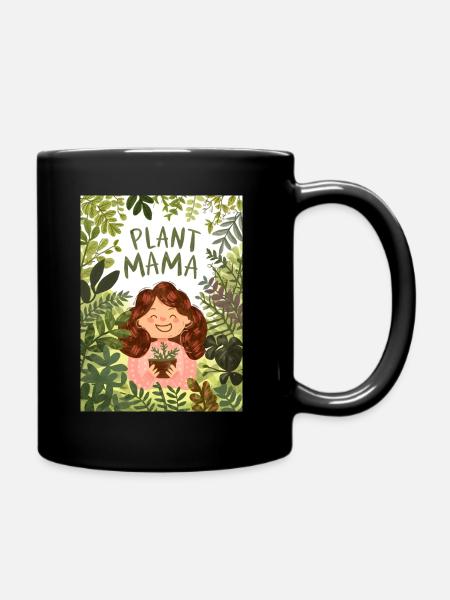 Pflanze Mama umweltfreundlich - Tasse einfarbig - Schwarz