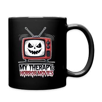 My Therapy: Horror Movies - Full Colour Mug - black - Right