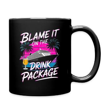 Humor Drinks Cruise Vacation - Full Colour Mug - black - Right
