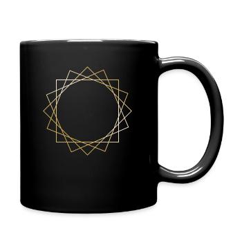 Formen Symbole Kreis Geschenk gold Sonne Hipster - Tasse einfarbig - Schwarz - Rechts