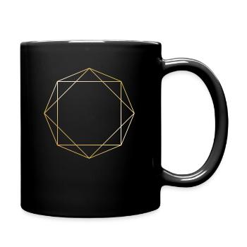 Symbols shapes gift octagon triangle gold line - Full Colour Mug - black - Right