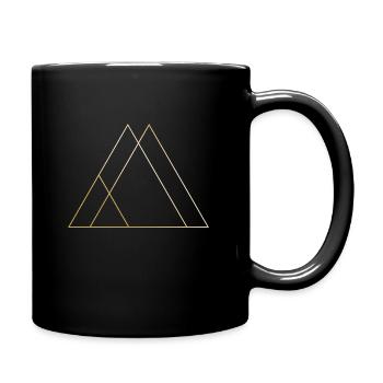 Géométrie de cadeau de formes icônes triangle or - Mug uni - noir - Droite