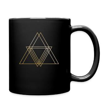 Formen Symbole Dreieck Geschenk gold geometrisch - Tasse einfarbig - Schwarz - Rechts