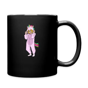 Anime Mädchen Einhorn Kawaii Manga Fan Japan Otaku - Tasse einfarbig - Schwarz - Rechts