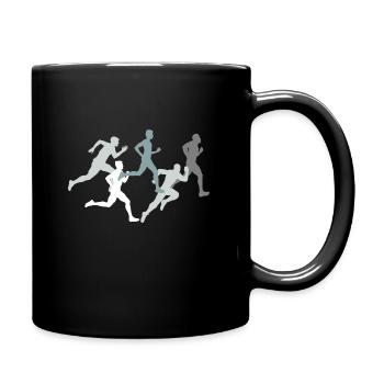 Running sport runner gift athlete run jog - Full Colour Mug - black - Right