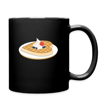 Gaufres petit déjeuner cadeau crème bonbons aux baies - Mug uni - noir - Droite