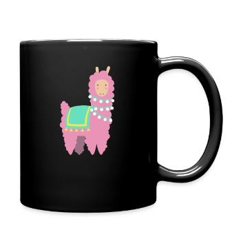 Lama Alpaka Geschenk lustig Tiere Zoo Comic Humor - Tasse einfarbig - Schwarz - Rechts