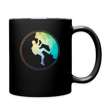 Kletterer klettern Geschenk Felsklettern Berg Wand - Tasse einfarbig - Schwarz - Rechts