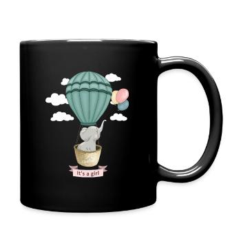 Bébé éléphant avec le dicton: C’est une fille - Mug uni - noir - Droite