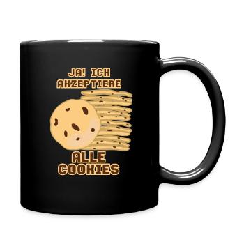 Oui! J'accepte tous les cookies - Mug uni - noir - Droite