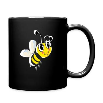 abeille comique heureuse mignonne - j'aime l'abeille - hoeny - Mug uni - noir - Droite