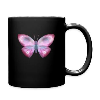 Schmetterling - Tasse einfarbig - Schwarz - Rechts