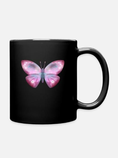 Schmetterling - Tasse einfarbig - Schwarz