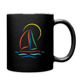 Sailing Boat Segelsport Windsurfing - Tasse einfarbig - Schwarz - Rechts