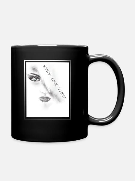 Eyes like this - Tasse einfarbig - Schwarz