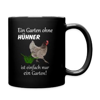 Königsberger Huhn | Hahn | Hühner | Garten - Tasse einfarbig - Schwarz - Rechts