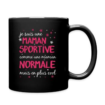 mama sportlich - Tasse einfarbig - Schwarz - Rechts