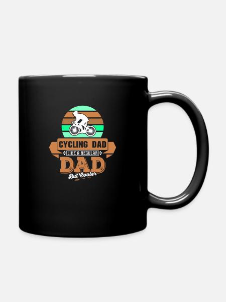 Funny Cycling Shirt - Cycling Dad - Full Colour Mug - black