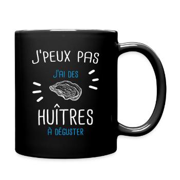 Huîtres à déguster cadeau humour - Mug uni - noir - Droite