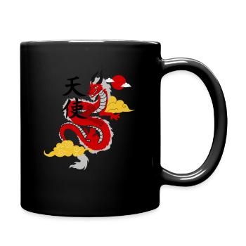 Chinesischer Drachen Print - Tasse einfarbig - Schwarz - Rechts