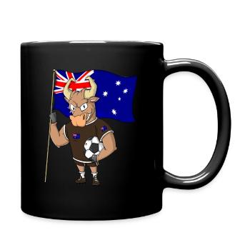 Stier Fan Australien - Tasse einfarbig - Schwarz - Rechts