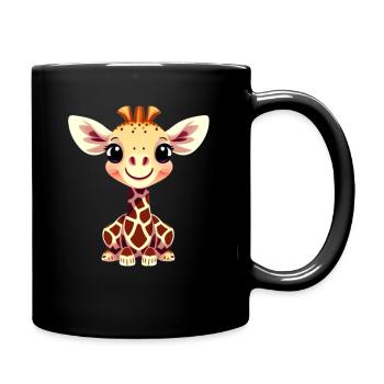 Giraffe - Tasse einfarbig - Schwarz - Rechts