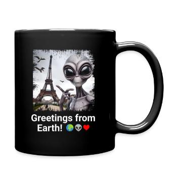 Aliens in Paris - A Galactic Selfie Tale - Full Colour Mug - black - Right