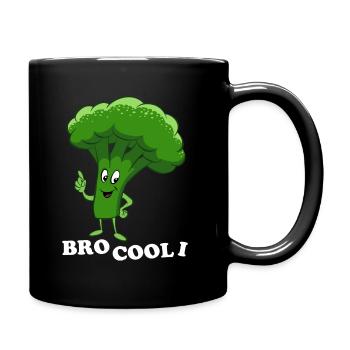 Bro Cool I - Broccoli, Vegetables, Vegetarian, Vegan - Full Colour Mug - black - Right