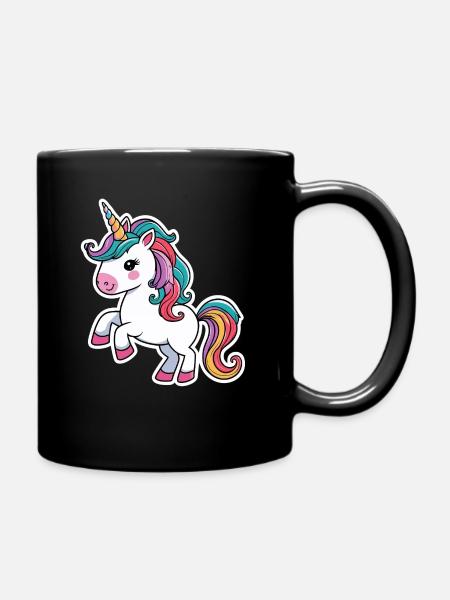 licorne Arc en ciel - Mug uni - noir