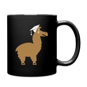 Lama holds a PhD thesis exam doctoral thesis - Full Colour Mug - black - Right