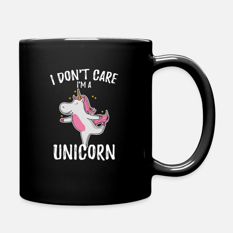 Unicorn Einhorn | I don't Care - Tasse einfarbig - Schwarz