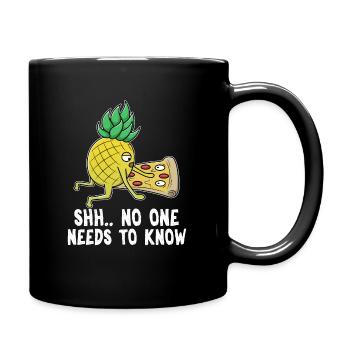 Pizza and pineapple Hawaii pizza - Full Colour Mug - black - Right
