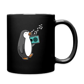 Singing penguin with radio - Full Colour Mug - black - Right
