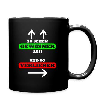 So sehen Gewinner aus Spruch Shirt Design Geschenk - Tasse einfarbig - Schwarz - Rechts