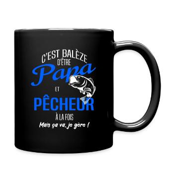 PAPA pêcheur - Mug uni - noir - Droite