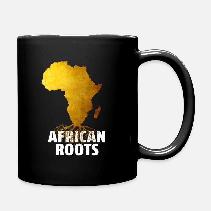 Afrikanische Wurzeln - Tasse einfarbig - Schwarz