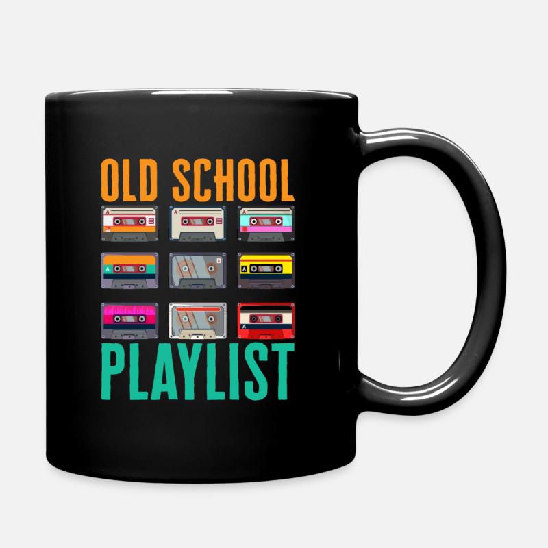 Old School Playlist - Tasse einfarbig - Schwarz