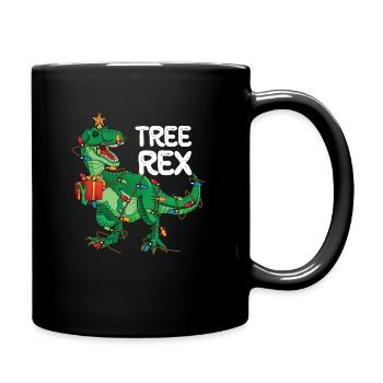 TREE REX DINO Weihnachten Ugly Christmas Geschenk - Tasse einfarbig - Schwarz - Rechts
