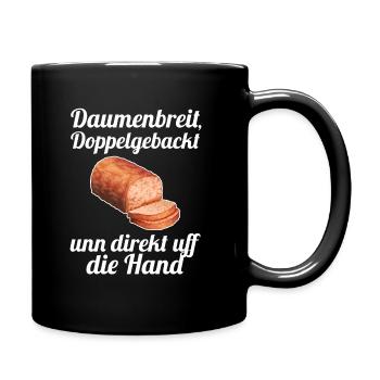 Hauptsach Gudd Gess Saarland Saarländer Fleischkäs - Tasse einfarbig - Schwarz - Rechts