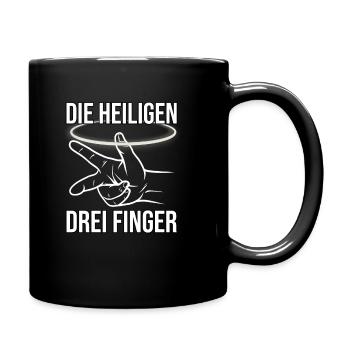 Mechaniker - Drei Finger Regel Richtung - Tasse einfarbig - Schwarz - Rechts